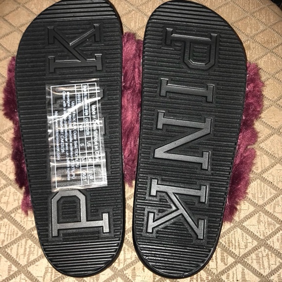 NWOT Victoria’s Secret Pink Furry Slides,Size-7 - Picture 3 of 3